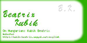 beatrix kubik business card